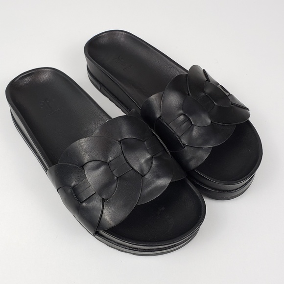 frye lily woven link slide